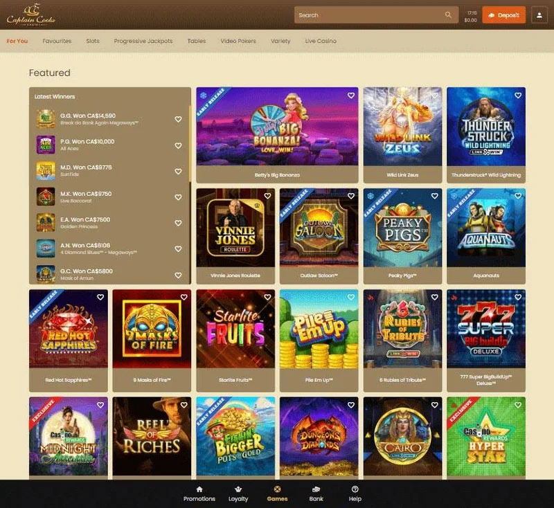 Captain Cooks Casino security features